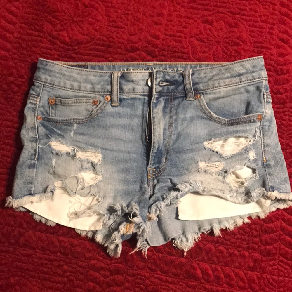 American Eagle distressed denim shorts